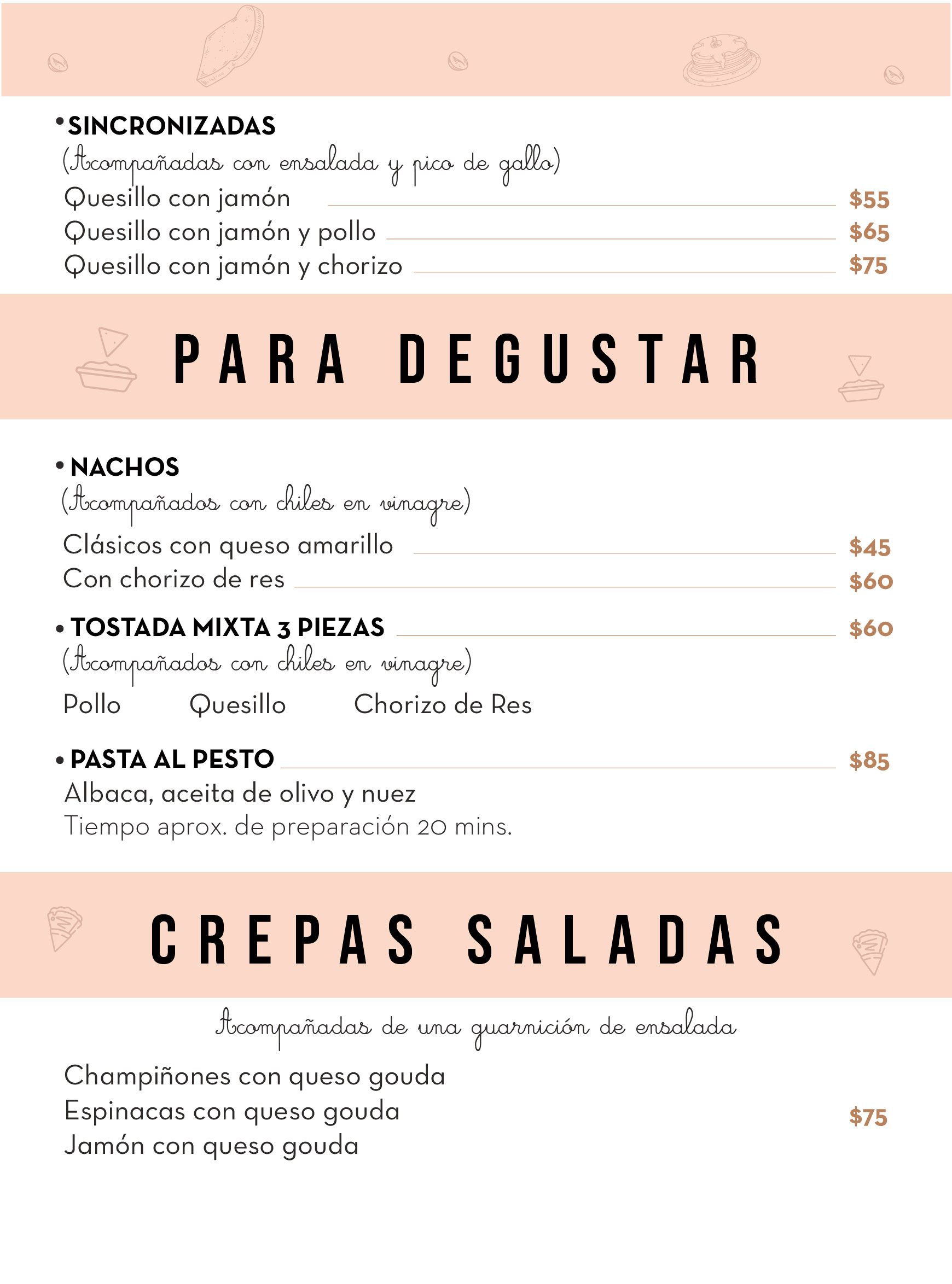 Carta de Cereza Repostería Fina — página 1